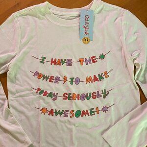 Cat & Jack Long Sleeve Seriously Awesome T-Shirt, size 8 / 10, Girls, NWT